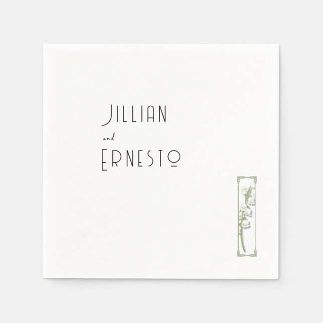 Guardanapo De Papel Lily of Valley | Ilustração de cor v1 personalizad (Frente)