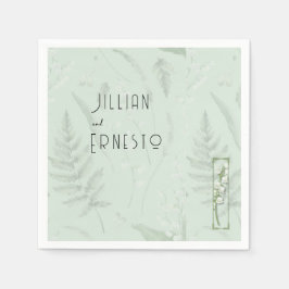 Guardanapo De Papel Lily of Valley | Verde Sage com Ilustração