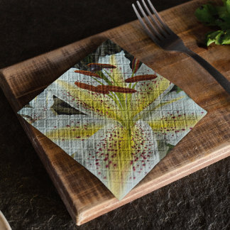 Guardanapo De Papel Lily oriental branca com amido amarelo