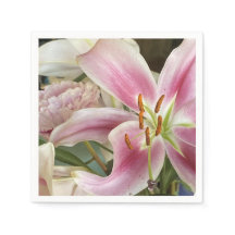 Lily Rosa e Peony Napkins