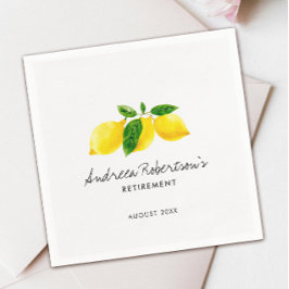 Guardanapo De Papel Limão Amarelo Água-forte Simples de Aposentadoria