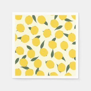 Guardanapo De Papel Limão Amarelo e Folhas Verdes