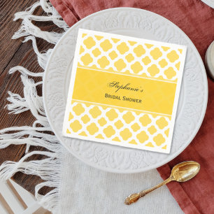 Guardanapo De Papel Limão - amarelo e teste padrão branco de