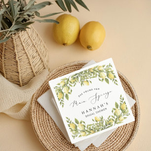 Guardanapo De Papel Limão Amarelo Sorrento Chá de panela Mediterrâneo