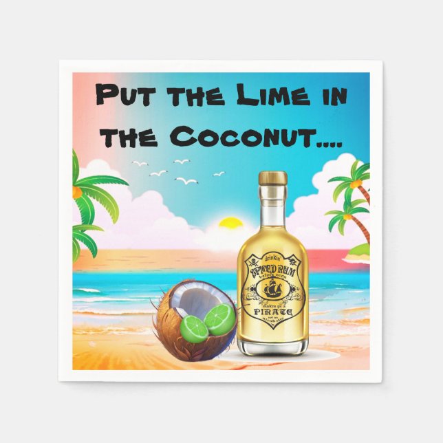 Guardanapo De Papel Limão, Coco e Papel de Rum (Frente)