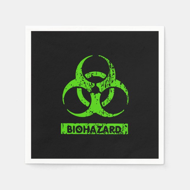 Guardanapo De Papel Limão Neon Green BioHazard Chemicals Graphic (Frente)
