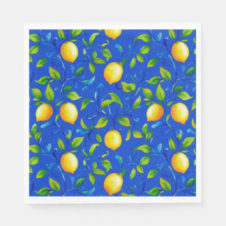 Guardanapo De Papel limões de jardim italiano ensolarado. Céu azul. Pa