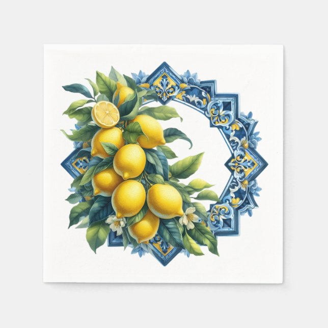 Guardanapo De Papel Limon Azulejo Napkins (Frente)
