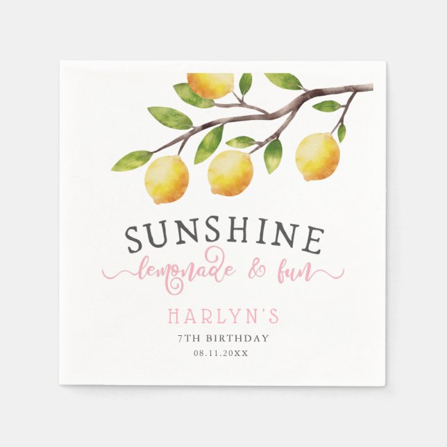 Guardanapo De Papel Limon Theme Girl Festa de aniversário Napkins (Frente)