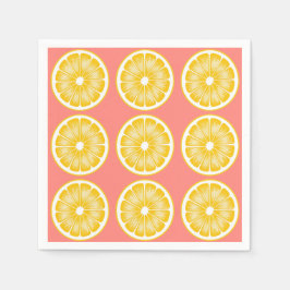 Guardanapo De Papel Limonada Rosa Moderna e Amarelo