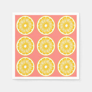 Guardanapo De Papel Limonada Rosa Moderna e Amarelo