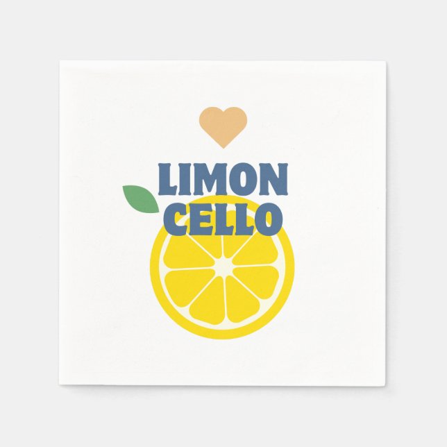 Guardanapo De Papel Limoncello Branco Modern Lemon Heart (Frente)