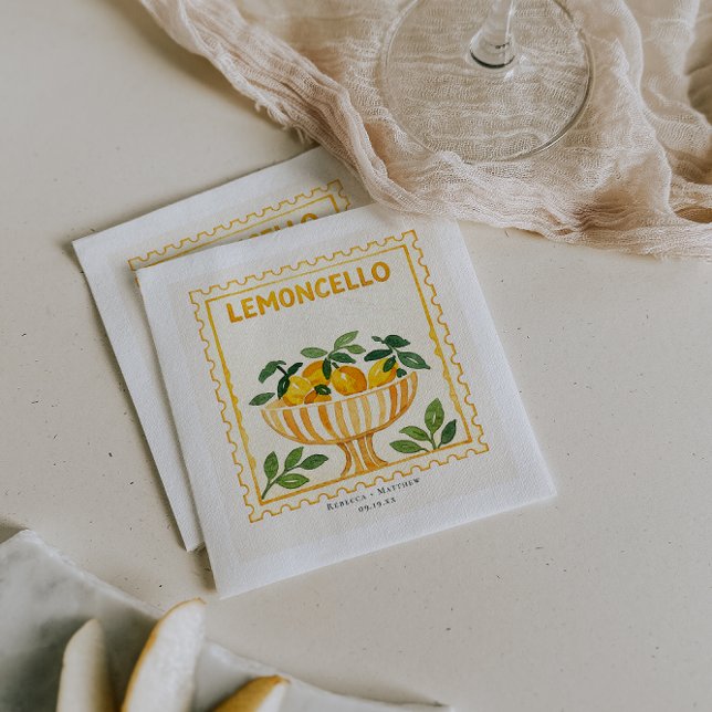 Guardanapo De Papel Limoncello Stamp | Italian Wedding Bar (Criador carregado)