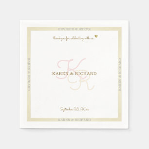 Guardanapo De Papel limpe a recepção de casamento monogrammed das