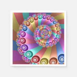 Guardanapo De Papel Linda Arco-Íris Colores Abstrato de Arte Fractal