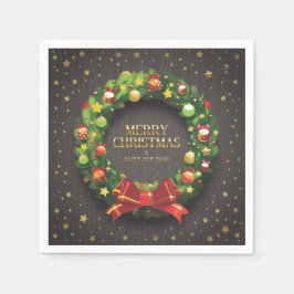 Guardanapo De Papel Linda coroa de Natal e Papel Arco Vermelho