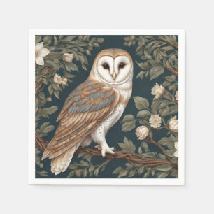 Guardanapo De Papel Linda Coruja-Celeiro William Morris Inspirou