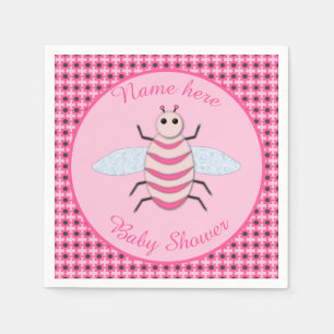 Guardanapo De Papel Linda Festa de Bebê Menina Abelha Rosa Personaliza