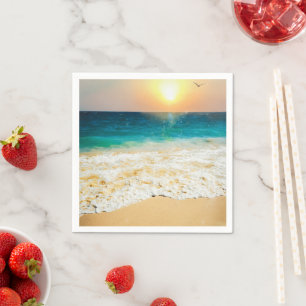 Guardanapo De Papel Linda Foto Sunset Summer Beach