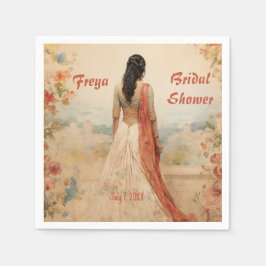 Guardanapo De Papel Linda garota em Sari personalizada