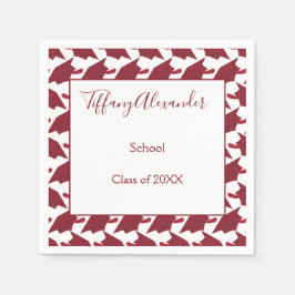 Guardanapo De Papel Linda graduação em branco e borgonha