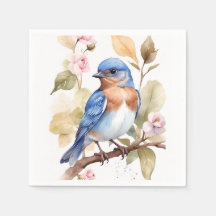 Linda pintura de aquarela Bluebird