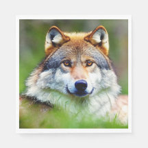 Linda pintura de cabeça de lobo