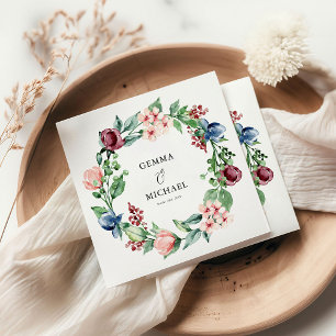 Guardanapo De Papel Linda Watercolor Floral & Greenery Weding