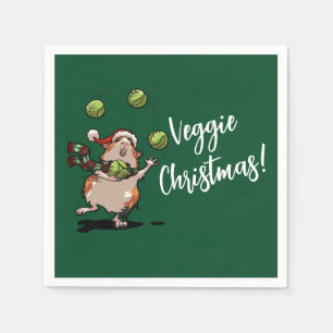 Guardanapo De Papel Lindas Cobaia Vegetarianas de Natal! Malabarista d