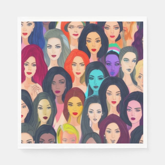 Guardanapo De Papel Lindas Mulheres (Frente)