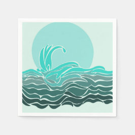 Guardanapo De Papel Lindas ondas oceânicas e pôr do sol