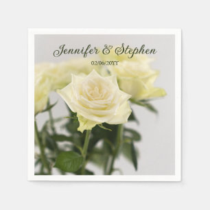 Guardanapo De Papel Lindas Rosas Brancas Foto De Casamento De Flores