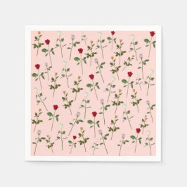 Guardanapo De Papel Lindas Rosas Rosa Chuveiro Floral Nupcial