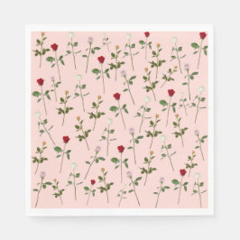 Guardanapo De Papel Lindas Rosas Rosa Chuveiro Floral Nupcial