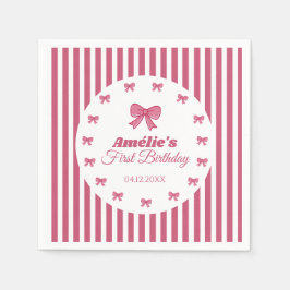 Guardanapo De Papel Lindo Arco Rosa Menina Primeiro Aniversário