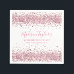 Guardanapo De Papel Lindo Brilho Rosa Glitter Faísca Confete Aniversár<br><div class="desc">Toalhetes de festa Modern Glam Rosa Bege Brilhante Faísca Confete Aniversário</div>