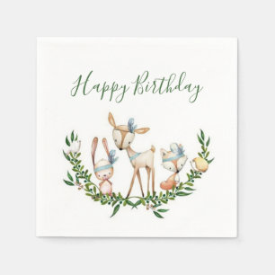Guardanapo De Papel Lindo cervo em aquarela aniversário de bebê