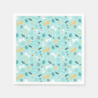 Guardanapo De Papel Lindo Coelho de Páscoa Kawaii Coelhos Ovos
