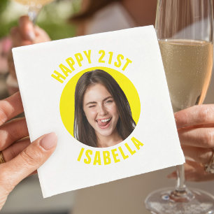 Guardanapo De Papel Lindo Divertido Personalizado Foto Feliz Aniversár