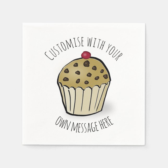 Guardanapo De Papel Lindo Mini Muffin com Texto Personalizado (Frente)