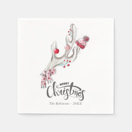 Guardanapo De Papel Lindos chifres de veado em aquarela de Natal de In