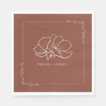 Line Floral Terracotta Earth Tone Wedidning