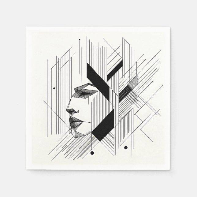 Guardanapo De Papel Linear Abstract Portrait (Frente)