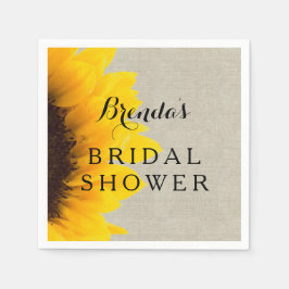 Guardanapo De Papel Linen Sunflower | Chá de panela Paper Napkins