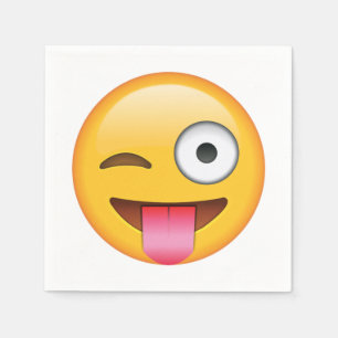 Guardanapo De Papel Língua para fora com pisc o olho - Emoji