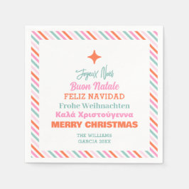 Guardanapo De Papel Línguas Modernas Feliz Documento de Natal Napkins