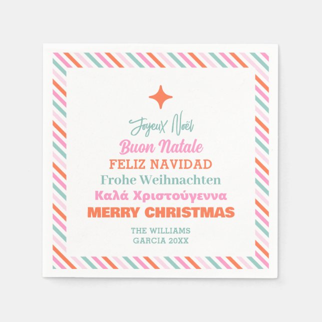 Guardanapo De Papel Línguas Modernas Feliz Documento de Natal Napkins (Frente)