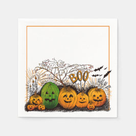 Guardanapo De Papel Linha Jack-O-Lanterna para Cima