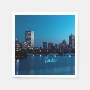 Guardanapo De Papel Linha Skyline da cidade de Boston Massachusetts