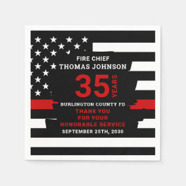 Guardanapo De Papel Linha Vermelha Fina Personalizada do Bombeiro